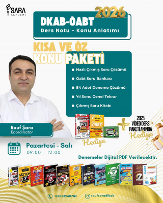 2026 KPSS DKAB ÖABT Kısa ve Öz Konu Paketi – Ders Notu ve Konu Anlatımı