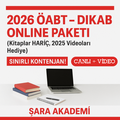 CANLI + VİDEO PAKET - [2026 ÖABT DİKAB ONLINE PAKETİ (Kitaplar HARİÇ , 2025 Videoları Hediye!)]