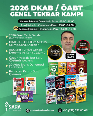 Yeni 2026 KPSS DKAB / ÖABT Genel Tekrar Kampı –  Video Paket